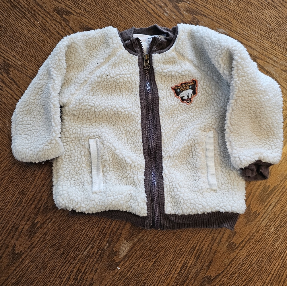 24M Baby Headquarters Cream Brown‎ Jacket Cozy Coat Winter Fall Spring Bear 1985